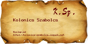 Kolonics Szabolcs névjegykártya