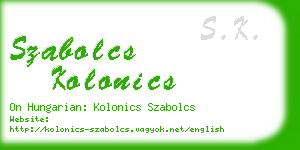 szabolcs kolonics business card